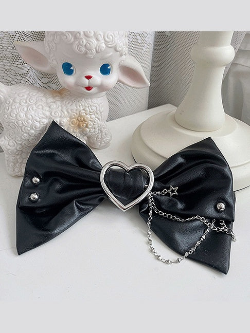 Black Big Bow Punk Idol Lolita Fashion Hairclip