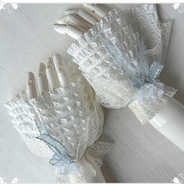 Pink / Blue / Yellow Lace Wrist Cuffs