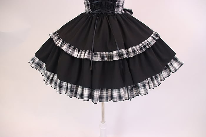 Punk Plaid Idol Lolita Jumper Skirt Bowknot Lolita Dress