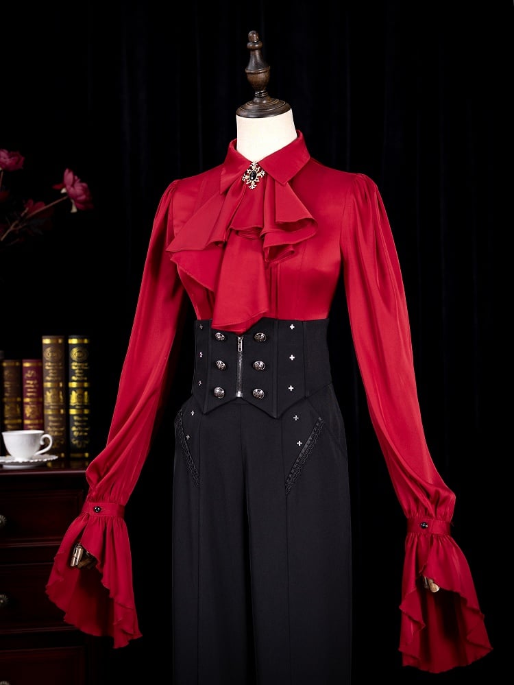 Black Boned Corset Belt High Waist Ouji Fashion Pants