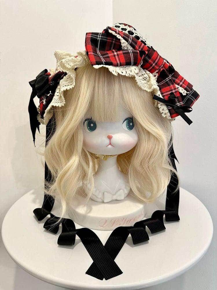 Red / Blue Plaid Pattern Hairband