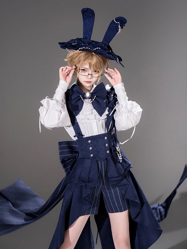 Bunny Theater Royal Blue Bowtie Bowknot Brooch