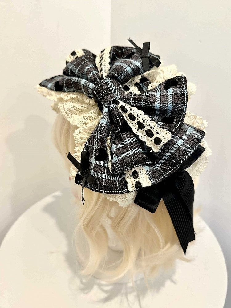 Red / Blue Plaid Pattern Hairband