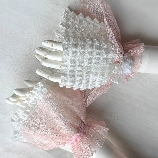 Pink / Blue / Yellow Lace Wrist Cuffs
