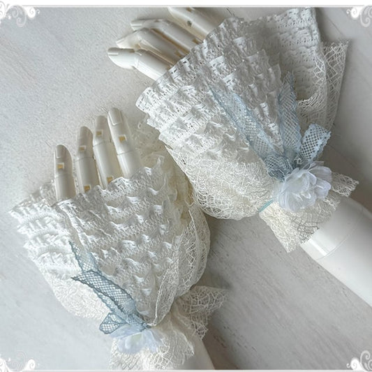 Pink / Blue / Yellow Lace Wrist Cuffs