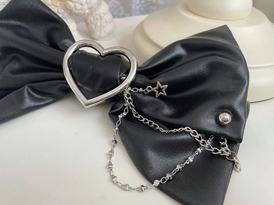 Black Big Bow Punk Idol Lolita Fashion Hairclip