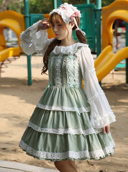 Fresh Mille Crepes Series Lace Classic Lolita Sling Dress