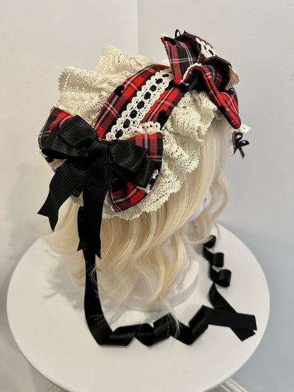 Red / Blue Plaid Pattern Hairband
