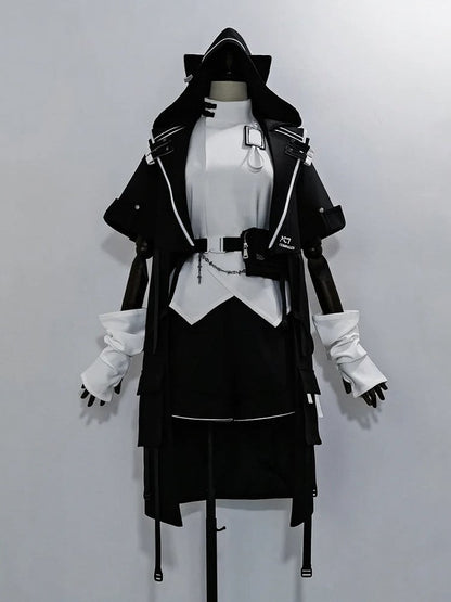 Black Cyberpunk Techwear Buckle Belt with Waist Bag