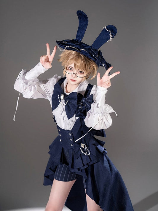 Bunny Theater Royal Blue Bowtie Bowknot Brooch