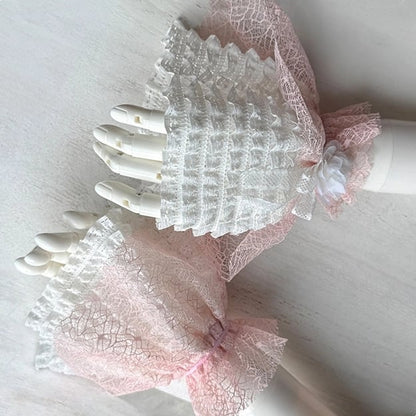 Pink / Blue / Yellow Lace Wrist Cuffs